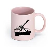 LAYEHDF Ceramics Ceramic Cup for Home and Office Tank Gift Boy Military War （11oz/320ml） Coffee, Tea, Latte, Milk, Cocoa, Juice and Other Hot Drinks Pink