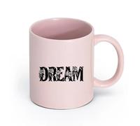 LAYEHDF Ceramics Ceramic Cups with Handles Letter Dream Flowers Roses Home （11oz/320ml） Humorous Gift for Coffee Lovers, Work Besties, Coworkers & Friends Pink