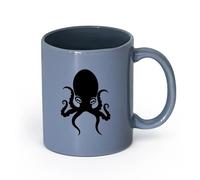 LAYEHDF Ceramics Ceramic Cups with Handles Octopus Tentacles Marine Ocean Style （11oz/320ml） Stylish & Durable - Microwave & Dishwasher Safe Blue-Gray