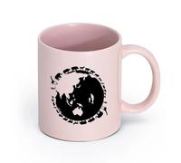 LAYEHDF Ceramics Ceramic Cups with Handles Planet Earth World Animals Natural Fish （11oz/320ml） Gift for Men or Women Pink