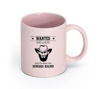 LAYEHDF Ceramics Ceramic Drinkware for Home Ad Western Criminal Sought Dead or Live （11oz/320ml） for Coffee Oatmeal Tea Easy to Clean Pink