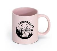 LAYEHDF Ceramics Ceramic Drinkware for Home Camping Squad Natural Night Moon Camp （11oz/320ml） Office, Home, Café, Dishwasher & Microwave Safe Pink