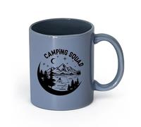 LAYEHDF Ceramics Ceramic Drinkware for Home Camping Squad Natural Night Moon Camp （11oz/320ml） Office, Home, Café, Dishwasher & Microwave Safe Blue-Gray