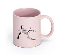 LAYEHDF Ceramics Ceramic Drinkware for Home Paradise Bird Gorgeous Fairy Tail Tree （11oz/320ml） for Tea Coffee Milk Cappuccino Pink