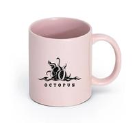 LAYEHDF Ceramics Ceramic Drinkware for Home Sea Animal Sprut Octopus Tentacles Home （11oz/320ml） for Tea, Coffee & Hot Drinks Pink
