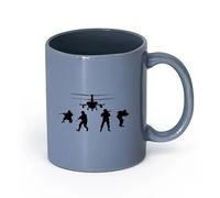 LAYEHDF Ceramics Ceramic Drinkware for Home Soldiers Helicopter Military Army Weapons （11oz/320ml） fine China (Ceramic) Blue-Gray