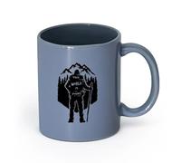 LAYEHDF Ceramics Ceramic Drinkware for Home World Travel Adventure Explorer Mountain （11oz/320ml） for Hot Beverages, Latte, Cappuccino Blue-Gray