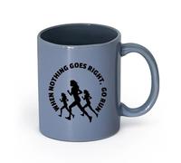 LAYEHDF Ceramics Ceramic Mug Cup Go Run Motivation Quote Words Sports Gymnastics （11oz/320ml） Dishwasher Microwave Safe,for Office and Home Blue-Gray