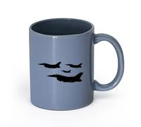 LAYEHDF Ceramics Ceramic Mug Cup Helicopters Combat Military Aircraft Air Special Forces （11oz/320ml） and Microwave-Safe Blue-Gray