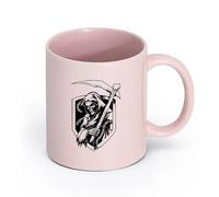 LAYEHDF Ceramics Ceramic Mug Cup Horror Night Dead Skull Darkness Death Scythe （11oz/320ml） Great for Home, Office, Cafes, Gift Ideas Pink