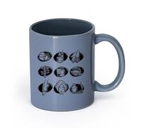 LAYEHDF Ceramics Ceramic Mug Cup Spa Salon Therapy Health Massage Relax Centre （11oz/320ml） Ceramic Coffee Mug for Cappuccino Tea, Milk, Blue-Gray