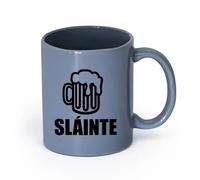 LAYEHDF Ceramics Ceramic Tea Cup Sláinte Irish Toast Father Father Pub Pint of Beer （11oz/320ml） for Tea, Hot Chocolate Blue-Gray