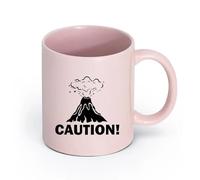 LAYEHDF Ceramics Ceramic Tea Cup Volcanic Eruption Mountain Volcano Dangerous （11oz/320ml） Coffee, Tea, Latte, Milk, Cocoa, Juice and Other Hot Drinks Pink