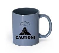 LAYEHDF Ceramics Ceramic Tea Cup Volcanic Eruption Mountain Volcano Dangerous （11oz/320ml） Coffee, Tea, Latte, Milk, Cocoa, Juice and Other Hot Drinks Blue-Gray