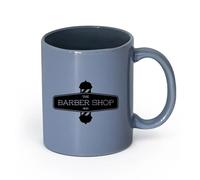 LAYEHDF Ceramics Coffee and Tea Cups Moustache Haircut Shave Barber Gentlemens Salon （11oz/320ml） Ceramic Coffee Mugs for Home or Work Blue-Gray