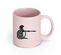 LAYEHDF Ceramics Coffee Cup Ancient Greece Sparta Spartan Soldier Warrior （11oz/320ml） Humorous Gift for Coffee Lovers, Work Besties, Coworkers & Friends Pink