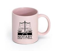 LAYEHDF Ceramics Coffee Cup Notary Office Law Open Book Libra Justice legislationg （11oz/320ml） Café or Restaurant Use Pink