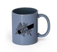 LAYEHDF Ceramics Coffee Cup Vision Leadership Team Teamwork Office Business （11oz/320ml） Humorous Gift for Coffee Lovers, Work Besties, Coworkers & Friends Blue-Gray