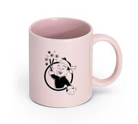 LAYEHDF Ceramics Coffee & Hot Drinks Cartoon Sushi Man Rolls Japanese Oriental Food （11oz/320ml） for Hot Beverages, Latte, Cappuccino Pink