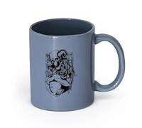 LAYEHDF Ceramics Coffee & Hot Drinks Monster Daemon Skull Skeleton Fear Horror Devil （11oz/320ml） for Tea Coffee Milk Cappuccino Blue-Gray