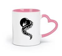 LAYEHDF Ceramics Coffee Milk Tea Ceramic Mugs Tentacles Octopus Sea Marine Monster （11oz/320ml） Stylish & Durable - Microwave & Dishwasher Safe Pink