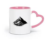 LAYEHDF Ceramics Coffee Mug, Beauty Natural High Mountains Peaks Valleys （11oz/320ml） Humorous Gift for Coffee Lovers, Work Besties, Coworkers & Friends Pink