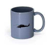 LAYEHDF Ceramics Coffee Mug, Helicopter Aviation Airforce Flight Boys Room （11oz/320ml） Coffee, Tea, Latte, Milk, Cocoa, Juice and Other Hot Drinks Blue-Gray