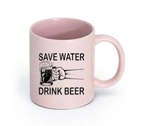 LAYEHDF Ceramics Coffee Mug Phrase Pub Bar Quote Drink Beer Glass Alcohol （11oz/320ml） Coffee, Tea, Latte, Milk, Cocoa, Juice and Other Hot Drinks Pink