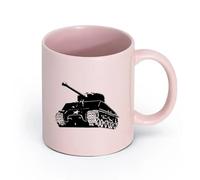 LAYEHDF Ceramics Coffee Mug with Handle - Classic Ceramic Tank Boys Military War Game （11oz/320ml） Ideal for Home & Office Use Pink