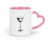 LAYEHDF Ceramics Coffee Mugs Tea Coffee Mug Cups Martini Glass Wine Alcohol Bar （11oz/320ml） Dishwasher Microwave Safe,for Office and Home Pink