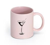 LAYEHDF Ceramics Coffee Mugs Tea Coffee Mug Cups Martini Glass Wine Alcohol Bar （11oz/320ml） Dishwasher Microwave Safe,for Office and Home Pink