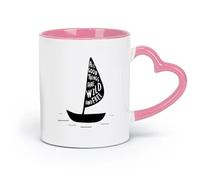 LAYEHDF Ceramics Cool Mugs and Cups All Good Things are Wild and Free Qoute Home （11oz/320ml） Office, Home, Café, Dishwasher & Microwave Safe Pink