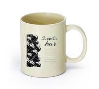 LAYEHDF Ceramics Cool Mugs and Cups Tasty foodrestaurant Kitchen Smoothie bar menu （11oz/320ml） Ceramic Coffee Mugs for Home or Work Light Yellow