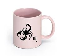 LAYEHDF Ceramics Cool Tea and Coffee Mug Astrology Science Zodiac Sign Cancer （11oz/320ml） Great for Home, Office, Cafes, Gift Ideas Pink