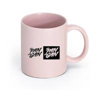 LAYEHDF Ceramics Cups with Comfortable Handle No Pain No Gain Motivational Quote Words （11oz/320ml） for Hot Beverages, Latte, Cappuccino Pink