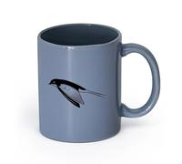 LAYEHDF Ceramics Cups with Comfortable Handle Songbird Bird Swallow Natural Home （11oz/320ml） Ceramic Coffee Mug for Cappuccino Tea, Milk, Blue-Gray