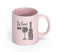 LAYEHDF Ceramics Durable Mugs Bar Wine Shop Restaurant Glass Alcohol Drinks （11oz/320ml） Coffee, Tea, Latte, Milk, Cocoa, Juice and Other Hot Drinks Pink