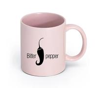 LAYEHDF Ceramics Durable Mugs Delicious Bitter Pepper Lovers Taste Food （11oz/320ml） Coffee, Tea, Latte, Milk, Cocoa, Juice and Other Hot Drinks Pink