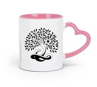 LAYEHDF Ceramics Durable Mugs Knowledge Tree Good and Evil with Snake Apple （11oz/320ml） Coffee, Tea, Latte, Milk, Cocoa, Juice and Other Hot Drinks Pink