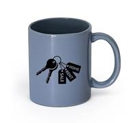 LAYEHDF Ceramics Durable Mugs Real Estate Key Home Rent Saloe House Broker （11oz/320ml） Humorous Gift for Coffee Lovers, Work Besties, Coworkers & Friends Blue-Gray