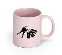 LAYEHDF Ceramics Durable Mugs Real Estate Key Home Rent Saloe House Broker （11oz/320ml） Humorous Gift for Coffee Lovers, Work Besties, Coworkers & Friends Pink