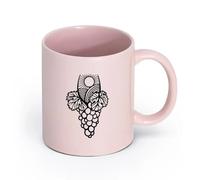 LAYEHDF Ceramics Durable Mugs Vineyard Bunch of Grapes Winemaking Wine Leaves Sun （11oz/320ml） Cappuccino, Latte Macchiato, Tea, Espresso Pink