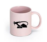 LAYEHDF Ceramics Large Mugs for Hot Drinks Airplane Clouds Flying Pilotage Travel （11oz/320ml） Stylish & Durable - Microwave & Dishwasher Safe Pink
