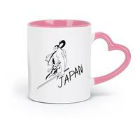 LAYEHDF Ceramics Large Mugs for Hot Drinks Samurai Japan Warrior Sword Cool （11oz/320ml） Coffee, Tea, Latte, Milk, Cocoa, Juice and Other Hot Drinks Pink