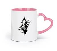 LAYEHDF Ceramics Large Tea Coffee and Hot Chocolate Cups Darkness Skull Scary Monster （11oz/320ml） Café or Restaurant Use Pink