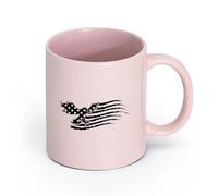 LAYEHDF Ceramics Mug - Ceramic American Flag Eagle Flying Banner Brave Patriotic （11oz/320ml） Ceramic Coffee Mug for Cappuccino Tea, Milk, Pink