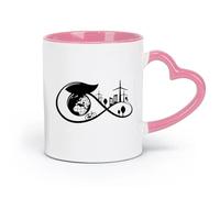 LAYEHDF Ceramics Mug - Ceramic Globe City Infinity Natural Bicycle Earth Ecology （11oz/320ml） Ceramic Coffee Mug for Cappuccino Tea, Milk, Pink