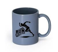 LAYEHDF Ceramics Mug - Ceramic Runner Run Marathon Athlete Sports Athletics （11oz/320ml） Humorous Gift for Coffee Lovers, Work Besties, Coworkers & Friends Blue-Gray