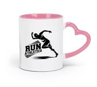 LAYEHDF Ceramics Mug - Ceramic Runner Run Marathon Athlete Sports Athletics （11oz/320ml） Humorous Gift for Coffee Lovers, Work Besties, Coworkers & Friends Pink