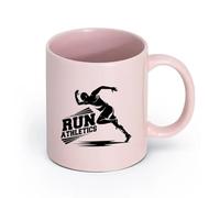 LAYEHDF Ceramics Mug - Ceramic Runner Run Marathon Athlete Sports Athletics （11oz/320ml） Humorous Gift for Coffee Lovers, Work Besties, Coworkers & Friends Pink